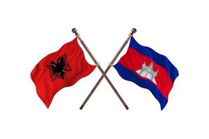 Albania versus Cambodia Two Country Flags photo