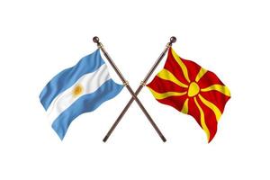 Argentina versus Macedonia Two Country Flags photo
