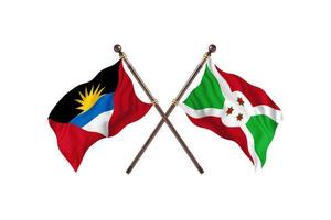 antigua y barbuda versus burundi dos banderas de países foto