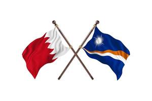 Bahrain versus Marshall Islands Two Country Flags photo