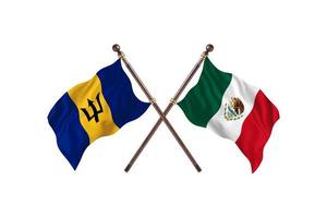 Barbados versus Mexico Two Country Flags photo