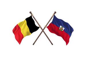 Belgium versus Haiti Two Country Flags photo