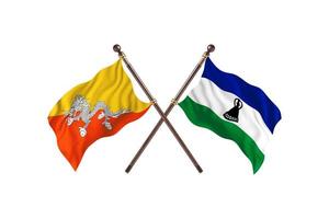 Bhutan versus Lesotho Two Country Flags photo