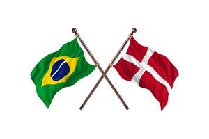 Brazil versus Denmark Two Country Flags photo