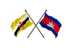 Brunei versus Cambodia Two Country Flags photo