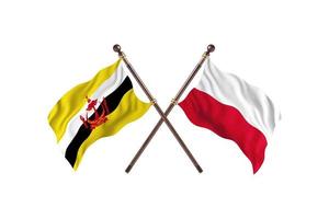 Brunei versus Poland Two Country Flags photo
