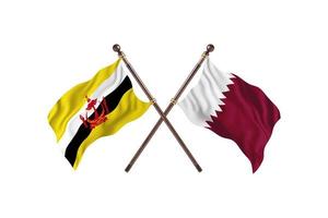 Brunei versus Qatar Two Country Flags photo