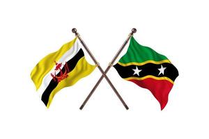 Brunei versus Saint Kitts and Nevis Two Country Flags photo