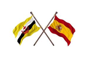 Brunei versus Spain Two Country Flags photo