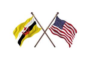 Brunei versus United State Of America Two Country Flags photo