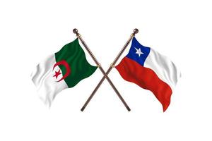 argelia contra chile dos banderas de países foto