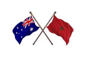 Australia versus Morocco Two Country Flags photo