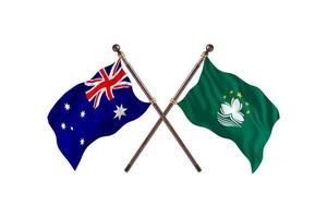 Australia versus Macau Two Country Flags photo