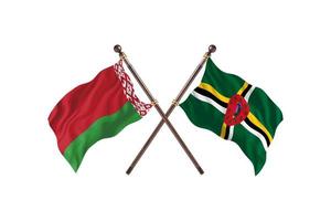 Belarus versus Dominica Two Country Flags photo