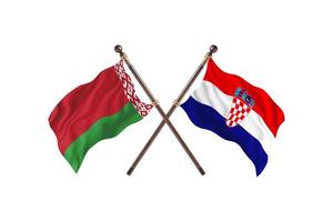 Belarus versus Croatia Two Country Flags photo