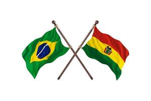 Brazil versus Bolivia Two Country Flags photo