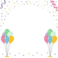 Vector illustration. Confetti, streamers, balloons. Festive background