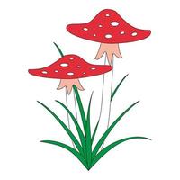 Vector color children's illustration mushroom fly agaric
