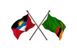 Antigua and Barbuda versus Zambia Two Country Flags photo