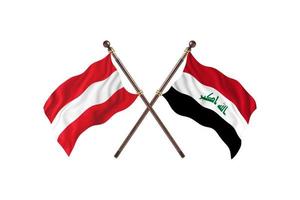 Austria versus Iraq Two Country Flags photo