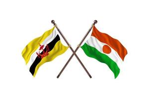 Brunei versus Niger Two Country Flags photo