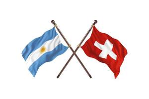 Argentina versus Switzerland Two Country Flags photo