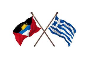 Antigua and Barbuda versus Greece Two Country Flags photo