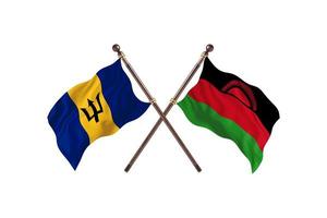 Barbados versus Malawi Two Country Flags photo