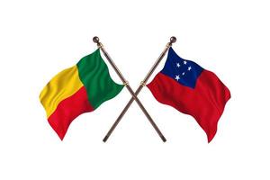 Benin versus Samoa Two Country Flags photo