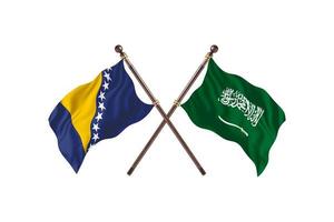 Bosnia versus Saudi Arabia Two Country Flags photo