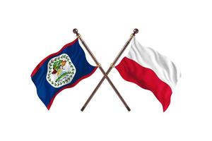 Belize versus Poland Two Country Flags photo