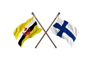 Brunei versus Finland Two Country Flags photo