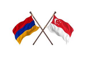 Armenia versus Singapore Two Country Flags photo