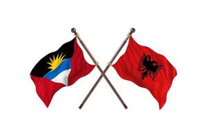 Antigua and Barbuda versus Albania Two Country Flags photo