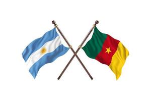 Argentina versus Cameroon Two Country Flags photo