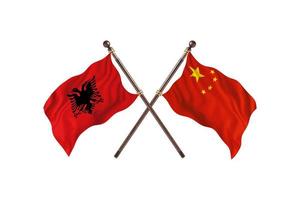 albania contra china dos banderas de países foto