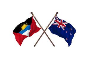 Antigua and Barbuda versus New Zealand Two Country Flags photo