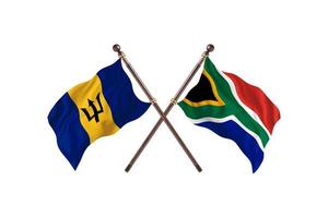 Barbados versus South Africa Two Country Flags photo