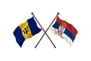 Barbados versus Serbia Two Country Flags photo