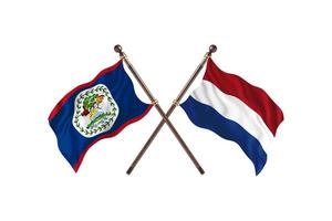 Belize versus Netherlands Two Country Flags photo