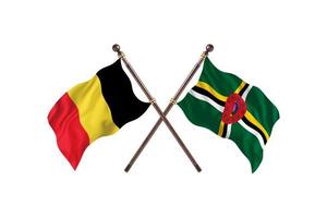 Belgium versus Dominica Two Country Flags photo