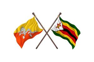 Bhutan versus Zimbabwe Two Country Flags photo