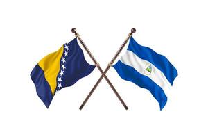 Bosnia versus Nicaragua Two Country Flags photo