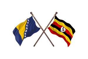 bosnia contra uganda dos banderas de países foto