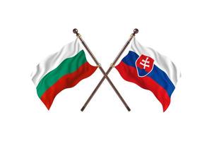 Bulgaria versus Slovakia Two Country Flags photo