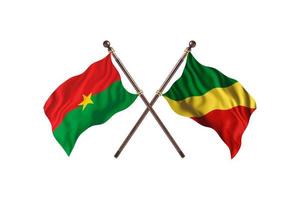 Burkina Faso versus Congo republic of the Two Country Flags photo