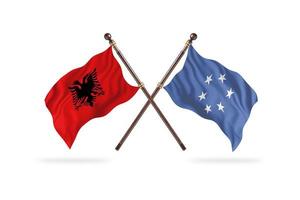 Albania versus Micronesia Two Country Flags photo