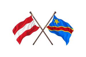 Austria versus Democratic Republic Congo Two Country Flags photo