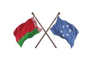 Belarus versus Micronesia Two Country Flags photo