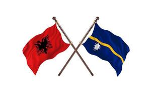 Albania versus Nauru Two Country Flags photo